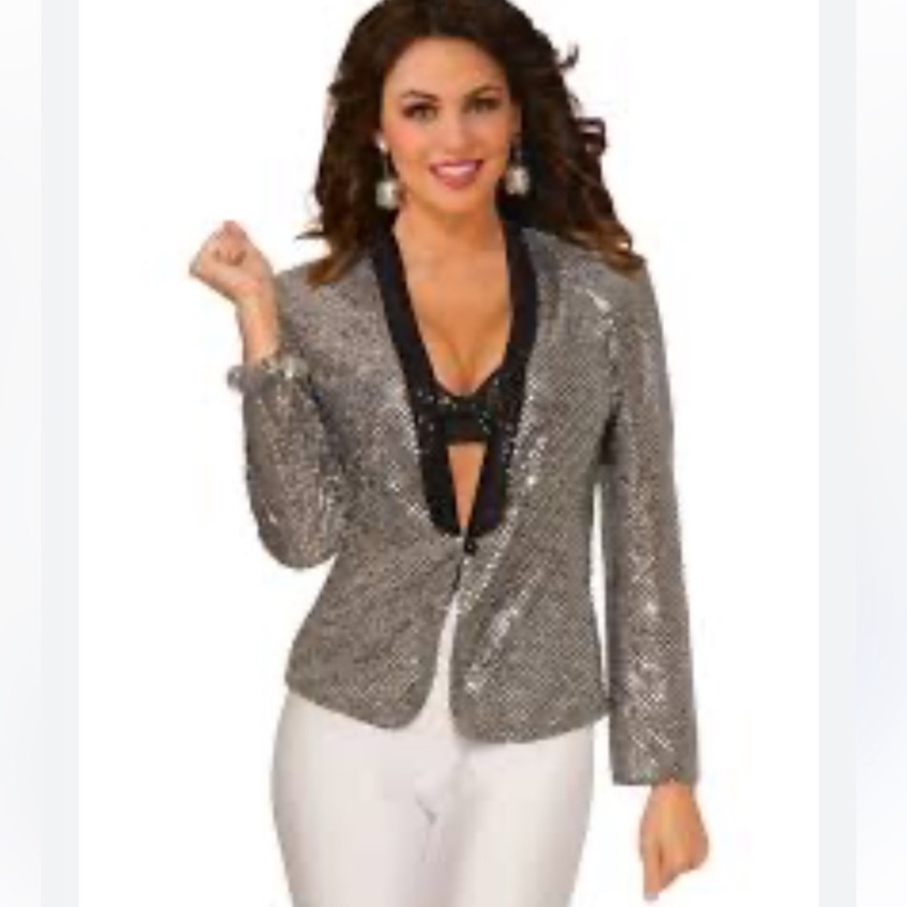 POTTER’S POT MOCHA SEQUIN BLAZER